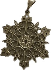 Silver-tone Snowflake Pendant Large 3  