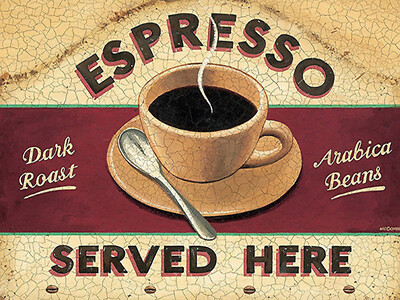 Holzschild 30x40 Espresso served here dark roast Wand Deko Cafe Sammler Geschenk