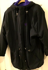 Tyrolia By Head Ski Winter Jacket With Hood Black Euc Size 14