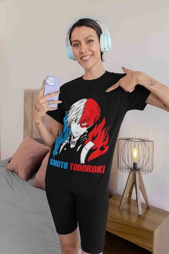 Shoto Todoroki T-Shirt My Hero Academia Bakugo Katsuki Tee Anime Dabi Deku Shirt - Picture 2 of 6