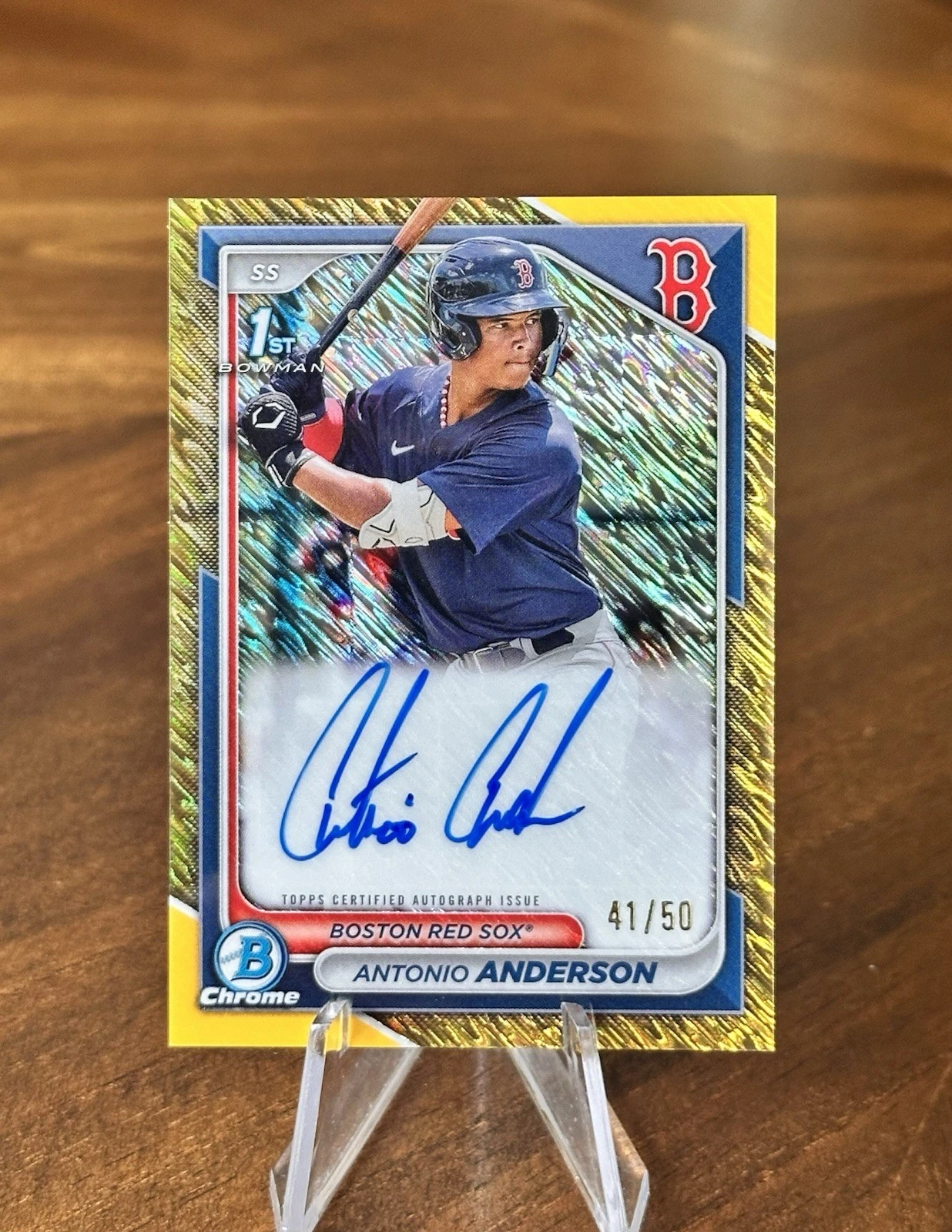2024 Bowman Chrome #CPA-AAN Antonio Anderson 1st Bowman Auto Gold Shimmer/50