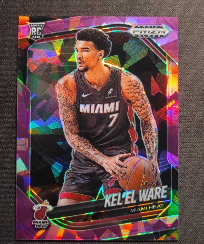 Kel'el Ware 2024-25 Panini Prizm Black Purple Ice Prizm 134/149 RC #156