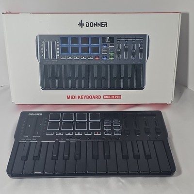Donner DMK-25 PRO MIDI Keyboard Controller Pads Faders Arpeggiator USB Out
