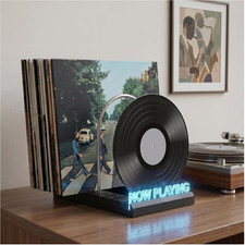 Vinyl Record Storage for 60 Lps, Light up Now Playing Vinyl Record Stand, Vinyl-