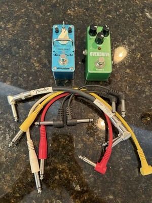 Set Of 2 Guitar Pedals Overdrive Kokko & Tomsline Engineering W/ Cables Pre Own