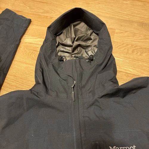 Marmot Minimalist Gore-Tex Rain Jacket Men’s Size  XXL- Black Hooded 2XL Used image 9
