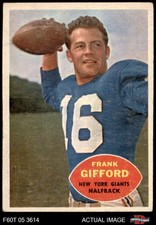 1960 Topps #74 Frank Gifford Giants-FB HOF Southern California 4 - VG/EX