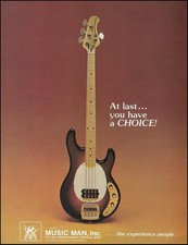 1976 Ernie Ball Music Man StingRay Bass guitar original advertisement ad print