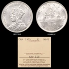 1935 $1 ICCS MS65 Canada Silver Dollar  - Canada's First Silver GEM