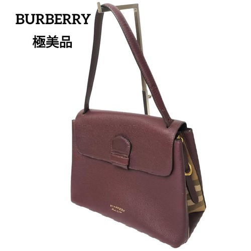Burberry Leather Logo Handbag Bordeaux Burberry Tote Vintage