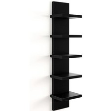 5-Tier Wall Shelf Bookshelf Vertical Floating Shelf Photo Display Rack Art Decor