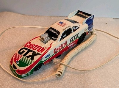 Nice John Force Castrol GTX Funny Car Dragster Corded Phone TESTED W/Box