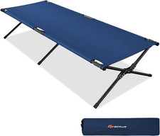Folding Camping Cot Adults Guest Bed Heavy Duty Portable Cots Camping with Mat