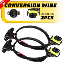 Pair 5202/2504/H16 to H11/H8 Fog Light Conversion Wire Harness Pigtail Extension