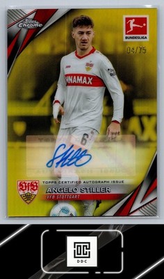 2024-25 Topps Chrome Bundesliga #BA-ANS Angelo Stiller Base Auto Yellow #/75