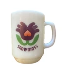 VTG Snowmass Aspen Colorado Milk Glass Coffee Mug Retro Ski Resort Tulip Heart