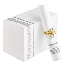 100 Pack Paper Napkins Guest Towels Disposable Premium Quality 3-ply Dinner N...