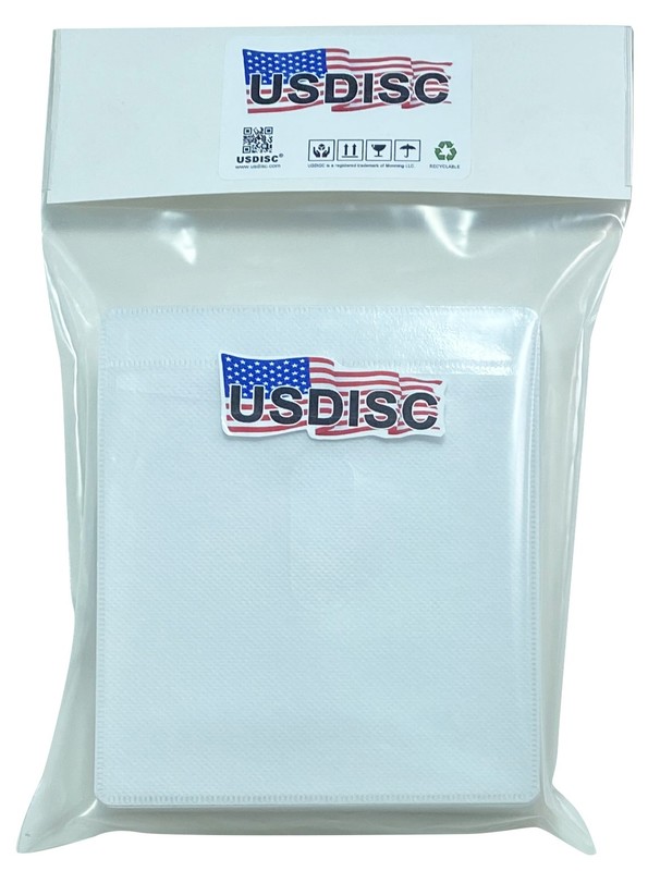 500 USDISC Plastic Sleeves, Double-sided 2 Disc (White)