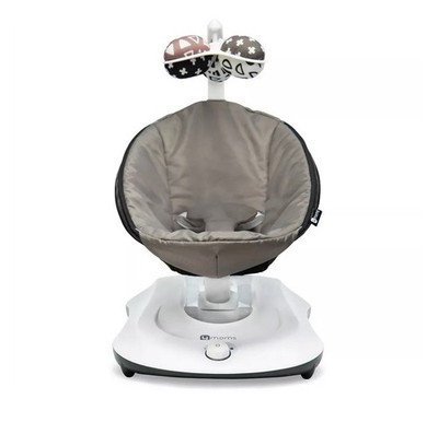 4moms Baby Bouncer Vibrating Chair Gray White with Toy Bar for Infant