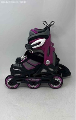 Rollerblade Girls Spitfire XT Black Pink Inline Skates With Case Size 11J