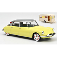 Citroen Ds 19 1960 Yellow & Caravan Digue Panoramic 1:18 Norev Auto Stradali -D-