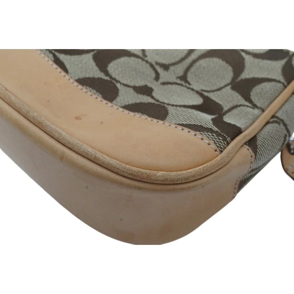 Buy Coach Signature Demi mini Pouch Hand Bag Canvas Leather Beige