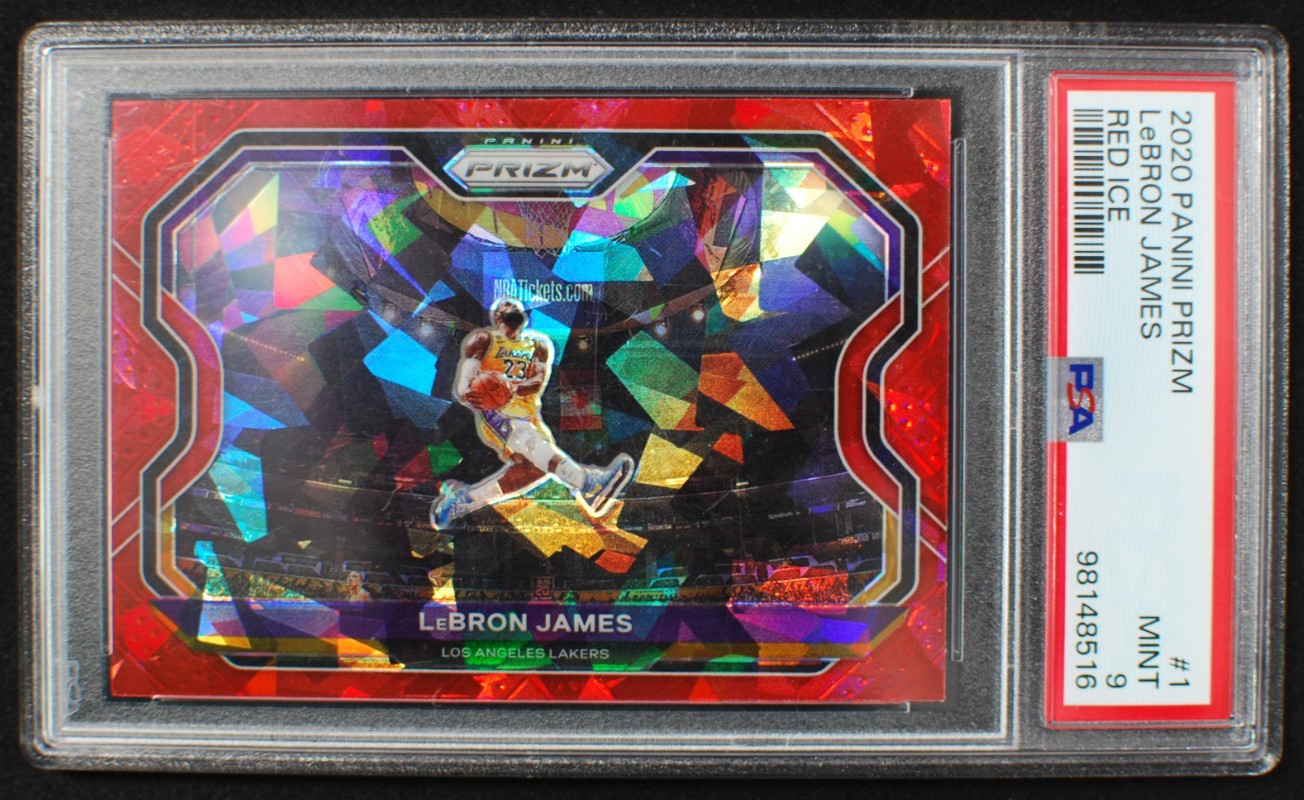 🌟 LEBRON JAMES - 2020-21 Panini PRIZM RED ICE Kobe Tribute #1 - PSA 9