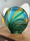 Luigi Mellara Acid Signed Fish Murano Art Glass Vintage Blue And Green Sculpture