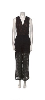 ELIE SAAB V-Neck black jumpsuit Size M US 6 FR 38 $2799