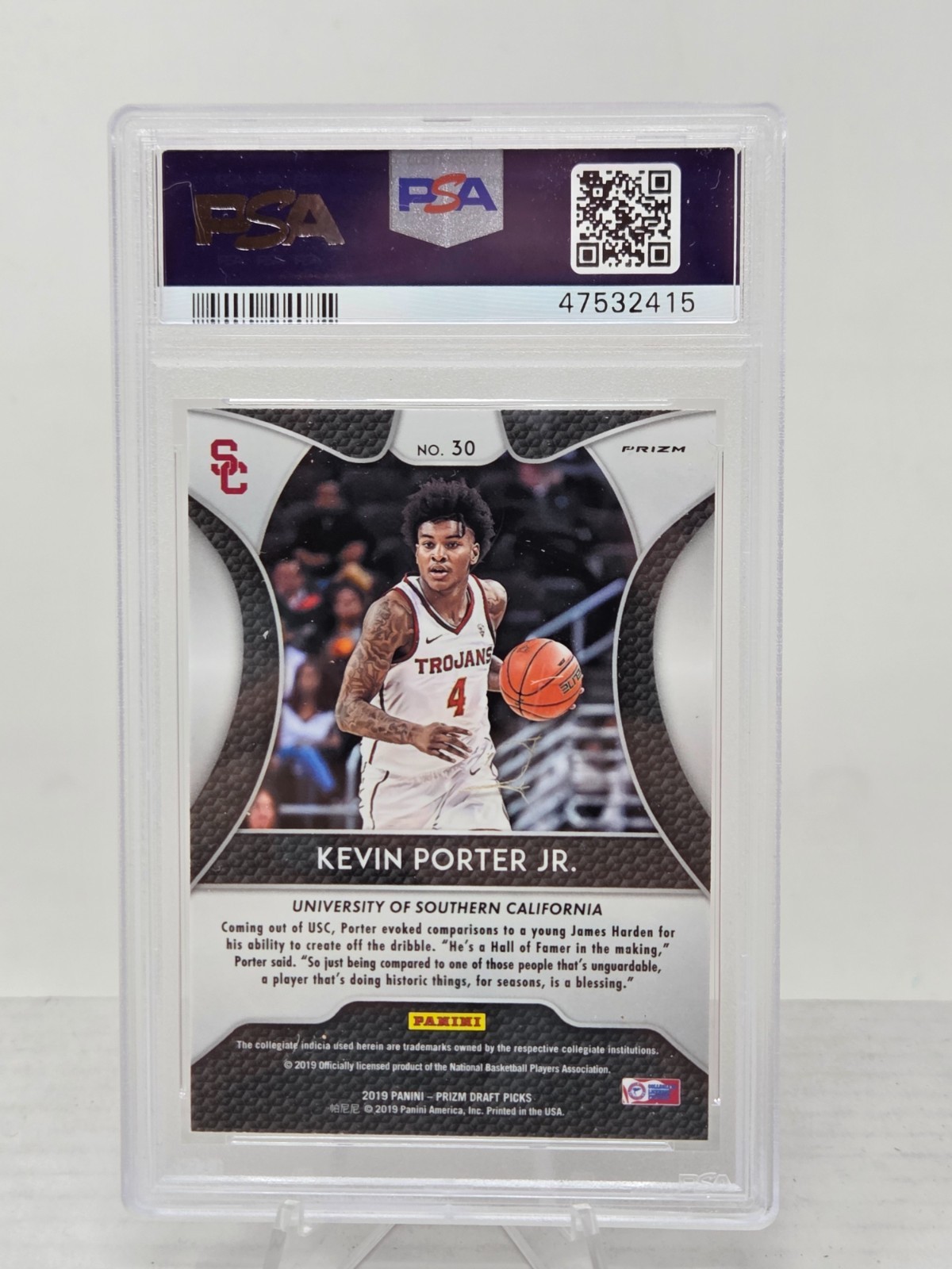 2019 Prizm KEVIN PORTER JR. Pink Pulsar Refractor Rookie Card PSA 10 Gem Mint view 2