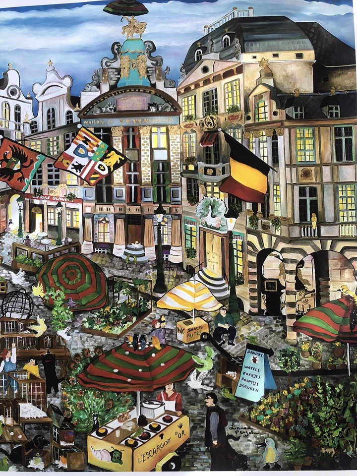 Pergola Linnea Uccelli A Bruxelles Éd. Limitée 3D Signée À La Main 61x80cm - Photo 4/4