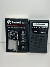 PowerBear Portable Radio  AM/FM, Battery Op with Long Range Reception NEW
