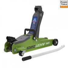 Sealey 1020LEHV Trolley Jack 2 Tonne Low Profile Short Chassis - Hi-Vis Green