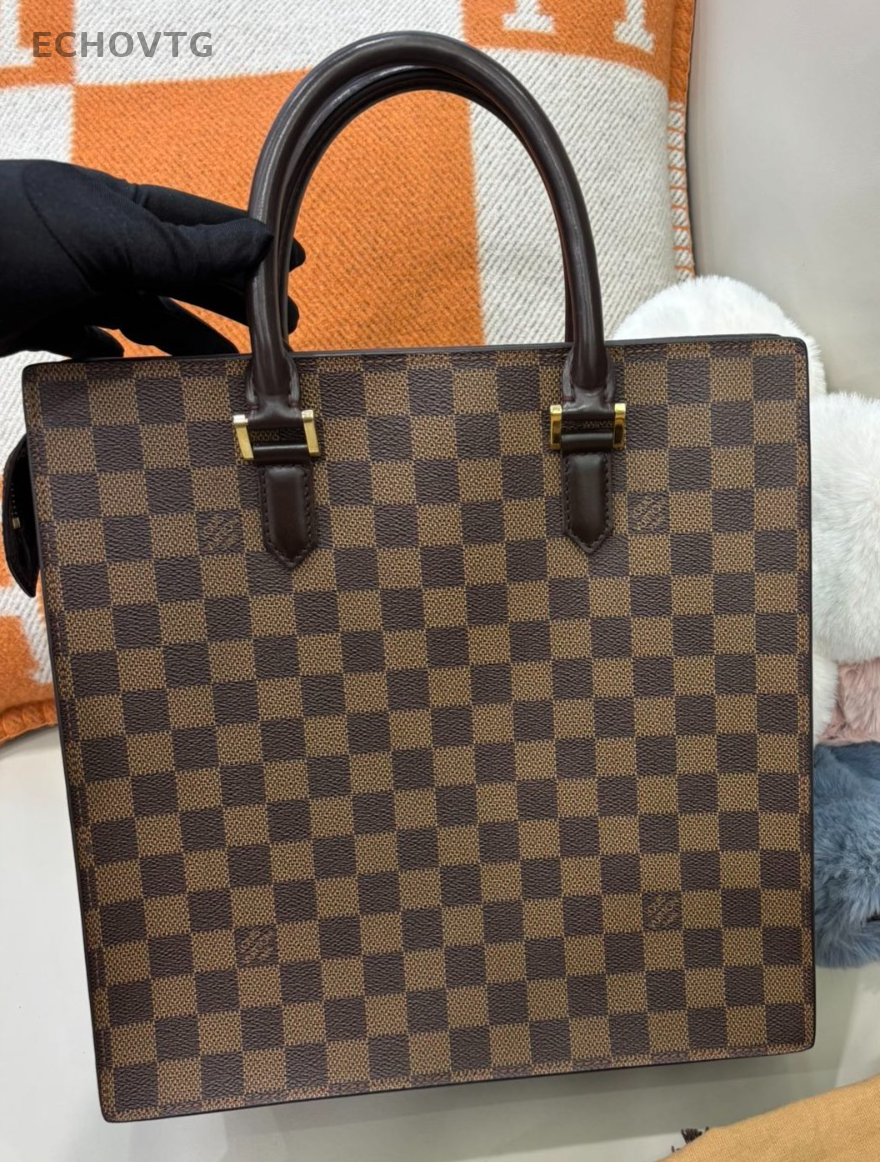 Louis Vuitton Briefcase Damier Ebene Top Handle Handbag Brown | eBay