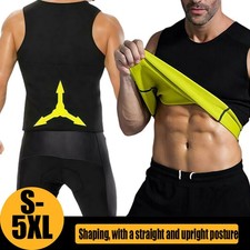 Men Sauna Suit Sweat Vest Body Shaper Waist Trainer Compression Shirt Tank Top