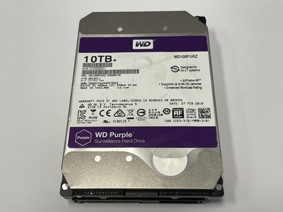 Western Digital 10TB WD Purple 3.5'' SATA Surveillance Hard Drive WD100PURZ HDD