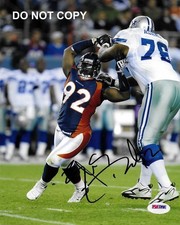 Elvis Dumervil DENVER BRONCOS Signed Autographed REPRINT 8x10 Photo RP