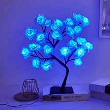 LED Rose Tree Night Light USB Flower Lamp for Bedroom Wedding Party Decor