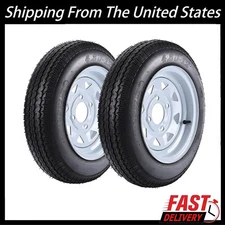 2 Pack 4.80-12 4.80x12 Trailer Tires and Wheels with 12" Rims 4 Lug on 4" 6PR