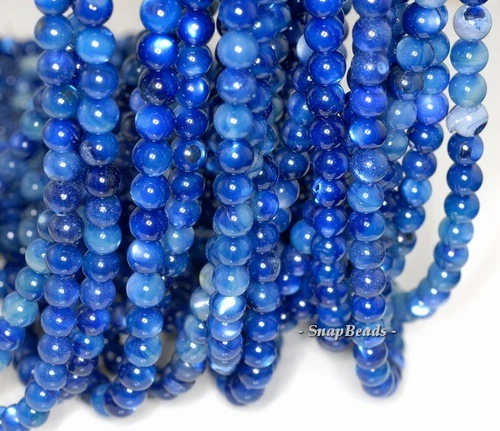 7 MM BLAUE MUSCHEL EDELSTEIN GRADE AB BLAU RUND 7 MM LOSE PERLEN 7,5 Zoll - Bild 1 von 1