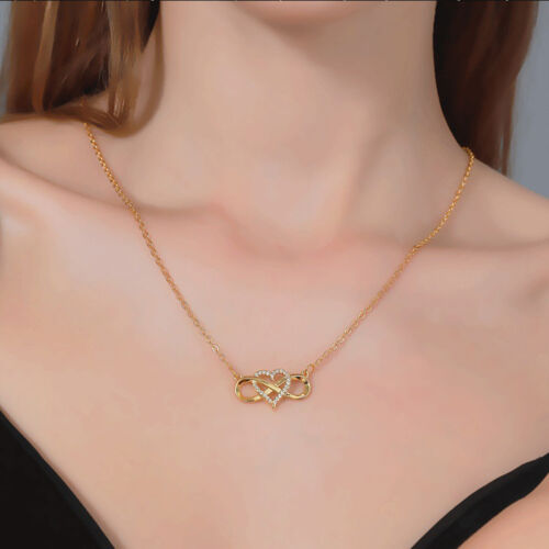 VNOX Infinity Heart Love Necklace 18" Adjustable Women Girlfriend Jewelry Gift - 第 2/7 張圖片