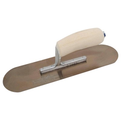 MARSHALLTOWN Pool Trowel Wood Handle, Tempered Golden Stainless Steel Blade