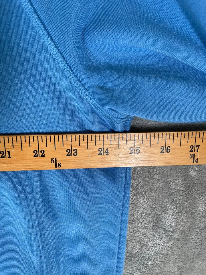 Stitch Sweater 1/4 Zip Pullover L/S Blue Sweatshirt Elbow Patches Size XL - Image 2 of 4