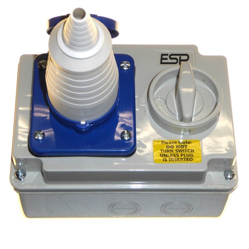 16 Amp Interlock Socket and Plug Set 3 Pin 230V IP44 Single Phase 16A Blue - Picture 2 of 8