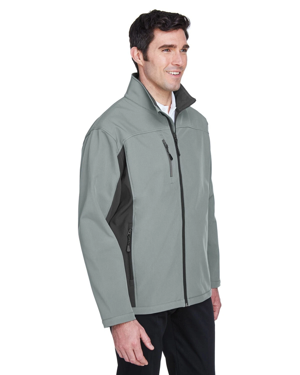 Grady White Screen Printed Devon & Jones Men's Soft Shell Colorblock Jacket - product detail image 6