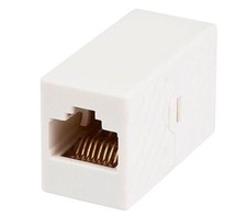 CAT6 Inline Coupler RJ45 8P8C Female to Female Adapter LAN Connector - White