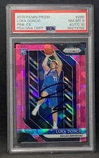 PSA/DNA 8 with 10 Auto 2018-19 Panini Prizm LUKA DONCIC Pink Ice Prizm Autograph