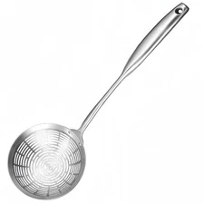 Cooking Skimmer 304 Stainless Steel Spider Strainer Handheld Metal Slotted Sp...