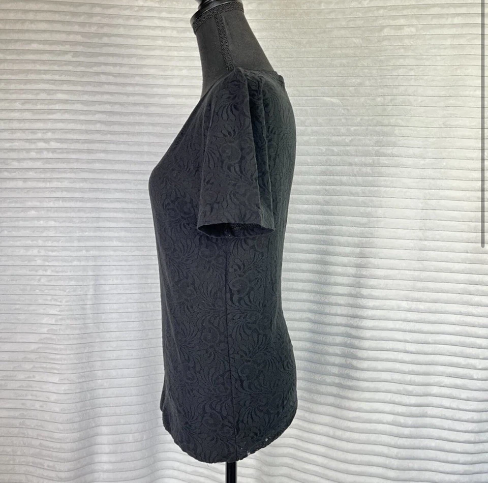 Blusa Vintage Negra Gótica Encaje Malla Top M | Y2K Coqueta Bruja Boho Festival Foto 2 de 4