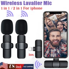 Wireless Lavalier Microphone Mic For iPhone iPad IOS Live Stream YouTube Tiktok